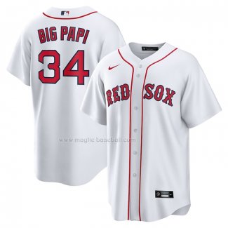 Maglia Baseball Uomo Boston Red Sox Big Papi Replica Bianco