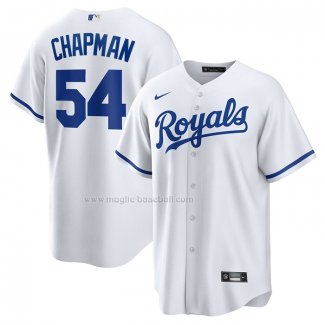 Maglia Baseball Uomo Kansas City Royals Aroldis Chapman Home Replica Bianco