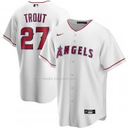 Maglia Baseball Uomo Los Angeles Angels Mike Trout Home Replica Bianco