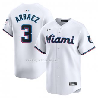 Maglia Baseball Uomo Miami Marlins Luis Arraez Home Limited Bianco