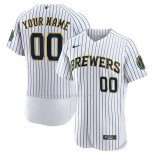 Maglia Baseball Uomo Milwaukee Brewers Alternato Autentico Personalizzate Bianco