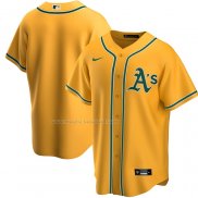 Maglia Baseball Uomo Oakland Athletics Alternato Replica Oro