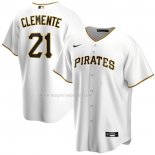 Maglia Baseball Uomo Pittsburgh Pirates Roberto Clemente Home Replica Bianco