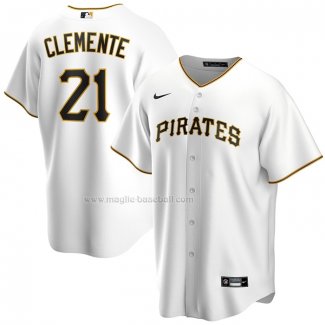 Maglia Baseball Uomo Pittsburgh Pirates Roberto Clemente Home Replica Bianco