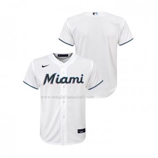 Maglia Baseball Bambino Miami Marlins Replica Home Bianco