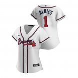 Maglia Baseball Donna Atlanta Braves Ozzie Albies Replica Home 2020 Bianco