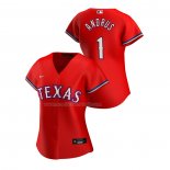 Maglia Baseball Donna Texas Rangers Elvis Andrus Replica Alternato 2020 Rosso