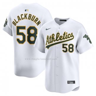 Maglia Baseball Uomo Oakland Athletics Paul Blackburn Home Limited Bianco