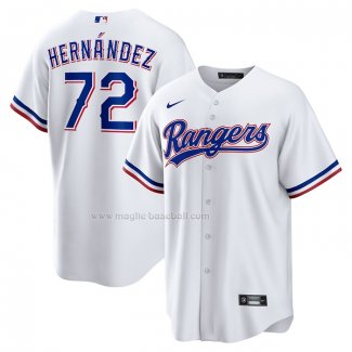 Maglia Baseball Uomo Texas Rangers Jonathan Hernandez Home Replica Bianco