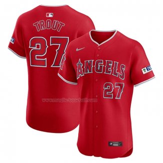 Maglia Baseball Uomo Los Angeles Angels Mike Trout Alternato Elite Rosso