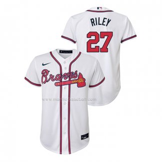 Maglia Baseball Bambino Atlanta Braves Austin Riley Replica Home Bianco