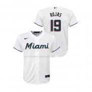 Maglia Baseball Bambino Miami Marlins Miguel Rojas Replica Home Bianco