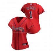 Maglia Baseball Donna Atlanta Braves Ozzie Albies Replica Alternato 2020 Rosso