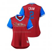 Maglia Baseball Donna Philadelphia Phillies J.p. Crawford 2018 Llws Players Weekend Craw Scarlet