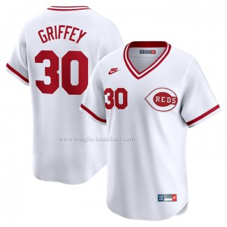 Maglia Baseball Uomo Cincinnati Reds Ken Griffey Throwback Cooperstown Limited Bianco