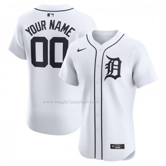 Maglia Baseball Uomo Detroit Tigers Home Elite Personalizzate Bianco