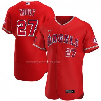 Maglia Baseball Uomo Los Angeles Angels Mike Trout Alternato Autentico Rosso