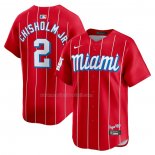 Maglia Baseball Uomo Miami Marlins Jazz Chisholm JR. City Connect Limited Rosso