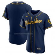 Maglia Baseball Uomo Milwaukee Brewers Alternato Autentico Blu