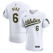 Maglia Baseball Uomo Oakland Athletics Aledmys Diaz Home Elite Bianco