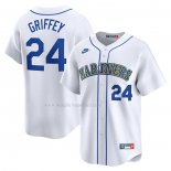 Maglia Baseball Uomo Seattle Mariners Ken Griffey JR. Throwback Cooperstown Limited Bianco