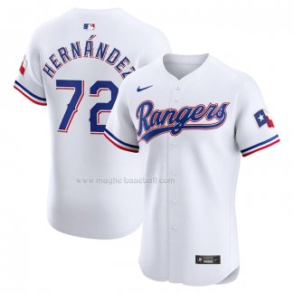 Maglia Baseball Uomo Texas Rangers Jonathan Hernandez Home Elite Bianco