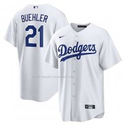 Maglia Baseball Uomo Los Angeles Dodgers Walker Buehler Home Replica Bianco