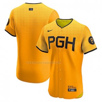 Maglia Baseball Uomo Pittsburgh Pirates Elite Giallo