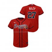 Maglia Baseball Bambino Atlanta Braves Austin Riley Replica Alternato Rosso