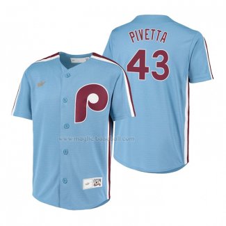 Maglia Baseball Bambino Philadelphia Phillies Nick Pivetta Cooperstown Collection Road Blu