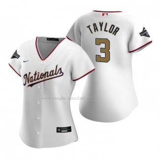 Maglia Baseball Donna Washington Nationals Michael A. Taylor 2020 Gold Program Replica Bianco