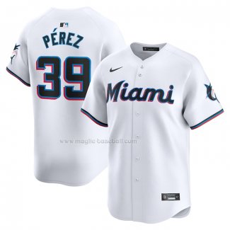 Maglia Baseball Uomo Miami Marlins Eury Perez Home Limited Bianco