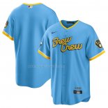 Maglia Baseball Uomo Milwaukee Brewers 2022 City Connect Replica Blu