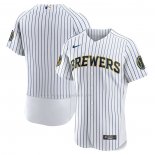 Maglia Baseball Uomo Milwaukee Brewers Alternato Autentico Bianco