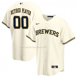 Maglia Baseball Uomo Milwaukee Brewers Pick-A-Player Retired Roster Home Replica Crema