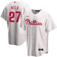 Maglia Baseball Uomo Philadelphia Phillies Aaron Nola Home Replica Bianco