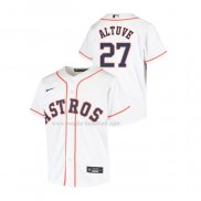 Maglia Baseball Bambino Houston Astros Jose Altuve Replica Home Bianco