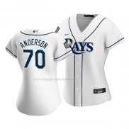 Maglia Baseball Donna Tampa Bay Rays Nick Anderson Home Replica Bianco