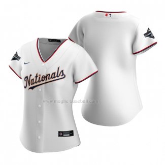 Maglia Baseball Donna Washington Nationals 2020 Gold Program Replica Bianco