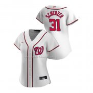 Maglia Baseball Donna Washington Nationals Max Scherzer Replica Home 2020 Bianco