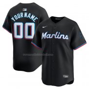 Maglia Baseball Uomo Miami Marlins Alternato Limited Personalizzate Nero