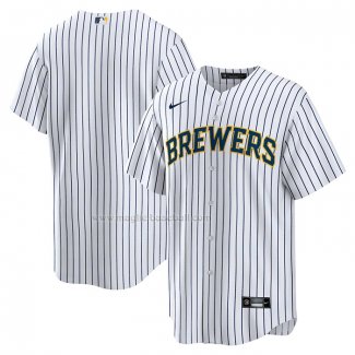 Maglia Baseball Uomo Milwaukee Brewers Home Replica Bianco