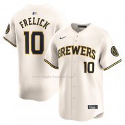 Maglia Baseball Uomo Milwaukee Brewers Sal Frelick Home Limited Crema