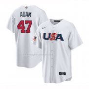 Maglia Baseball Uomo USA 2023 Jason Adam Replica Bianco