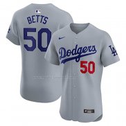 Maglia Baseball Uomo Los Angeles Dodgers Mookie Betts Alternato Elite Grigio