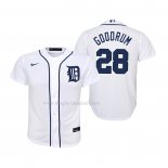 Maglia Baseball Bambino Detroit Tigers Niko Goodrum Replica Home Bianco