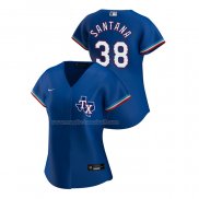 Maglia Baseball Donna Texas Rangers Danny Santana Replica Alternato 2020 Blu