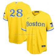 Maglia Baseball Uomo Boston Red Sox J.D. Martinez City Connect Replica Oro