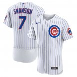 Maglia Baseball Uomo Chicago Cubs Dansby Swanson Home Autentico Bianco