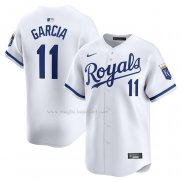 Maglia Baseball Uomo Kansas City Royals Maikel Garcia Home Limited Bianco